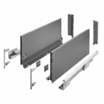 Guide per cassetti Axispro Soft close estrazione totale portata kg.40 con Spondina Antracite D mm.199 varie lunghezze | GTV